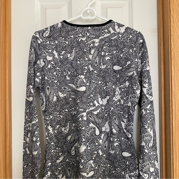Coolibar Black and White Paisley Pattern Long Sleeve Shirt Size Small - Picture 7 of 7